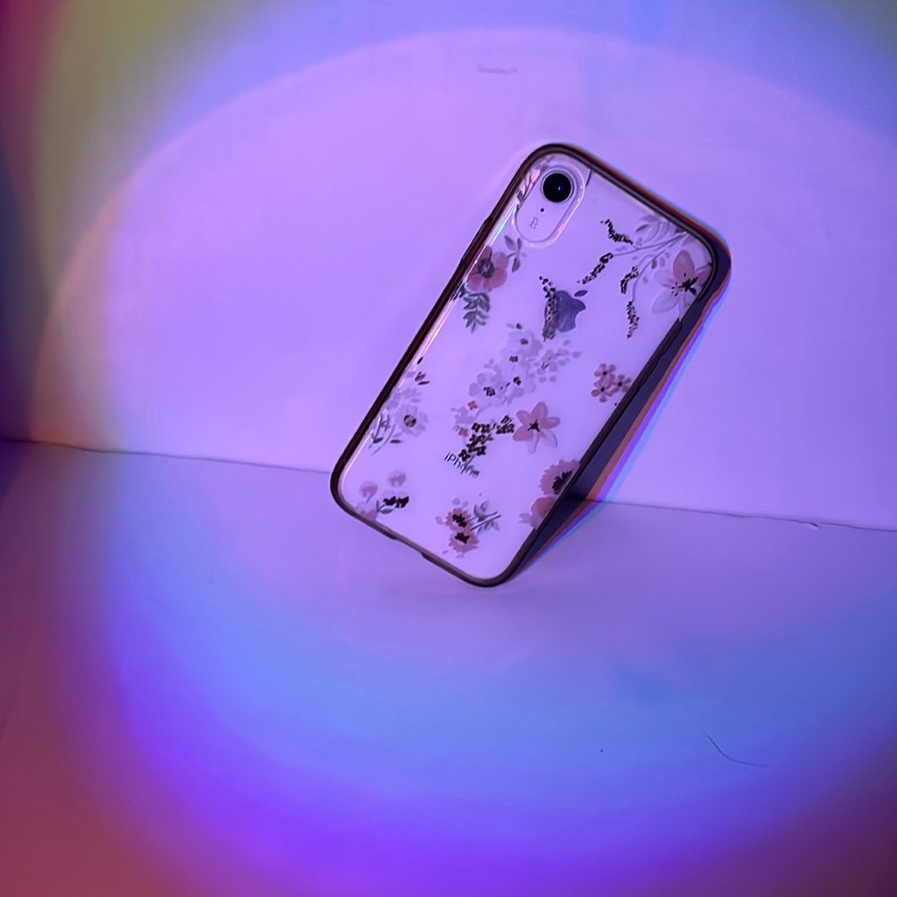 iPhone XR case, clear floral design